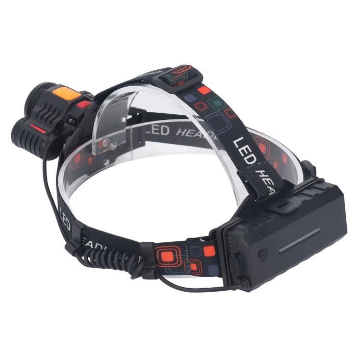 Lampe Frontale LED Rechargeable USB - 1800 Lumens, 9 Modes, étanche, Rotative à 90°, Pour Le Travail Et L'extérieur