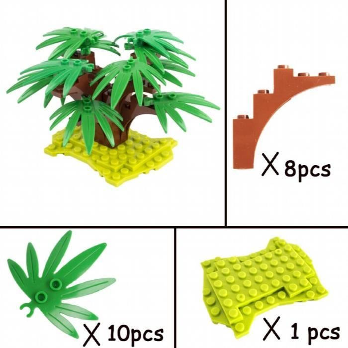 Blocchi Da Costruzione: Alberi Di Palma E Vegetazione Giurassica - Compatibili LEGO - Usati
