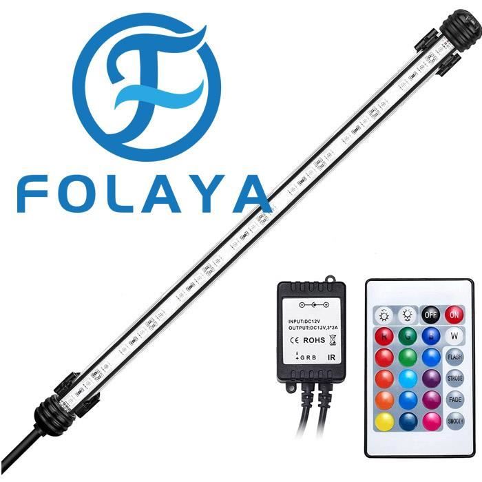 Meilleurs prix pour Éclairage LED Aquarium - FOLAYA - Lampe RGB Multicolore - Télécommande - IP68 Étanche - 18 cm