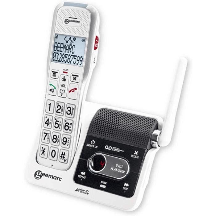 Téléphone Senior - GEEMARC - 595 U.L.E - Forte amplification - Grandes touches - Bouton SOS