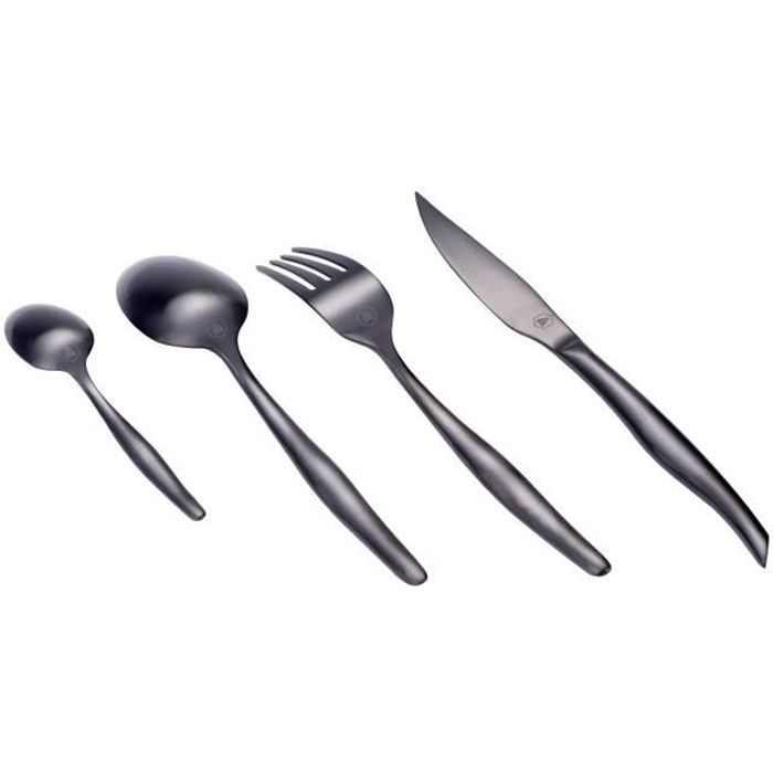 Ménagère 16 Pièces Styl'Up Jean Dubost Laguiole - En Acier Inoxydable Poli Miroir, Couteaux Micro-dentés