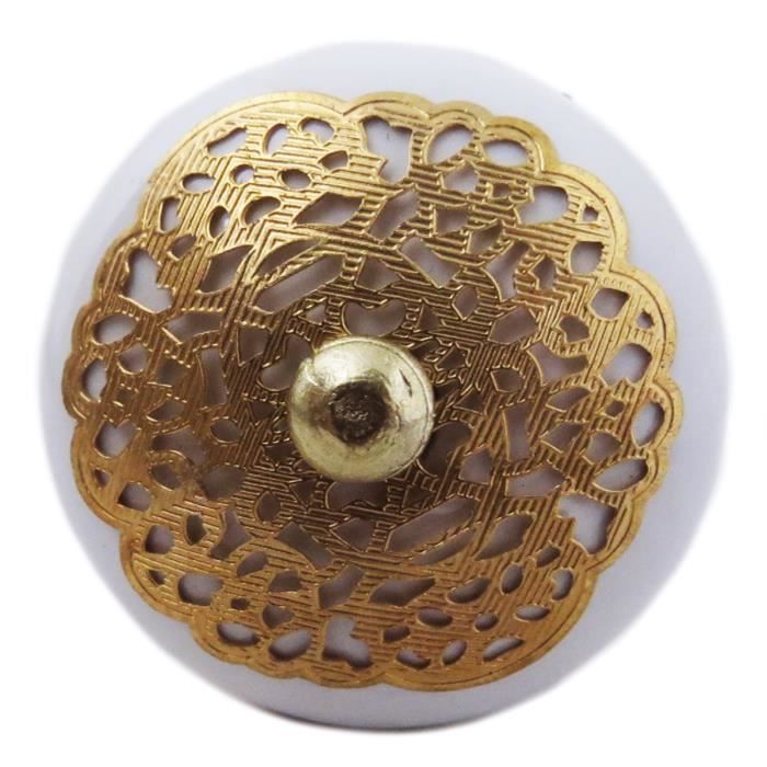 Bouton En Porcelaine - 40 Mm De Diamètre - Bouton En Porcelaine De Couleur Crème Campagnarde