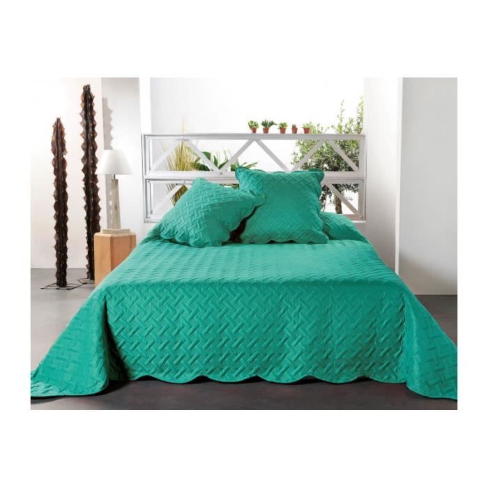 Dessus De Lit Linder Paloma 230x250 Cm - Vert Kaki, 100% Polyester, Ourlets Fins