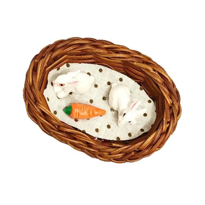 Mini Figurine De Lapin En Résine Mignonne, Ornement De Paysage Miniature, Décoration De Pâques Pour La Maison