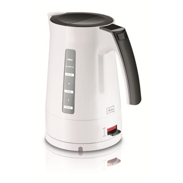 Bouilloire électrique sans fil Melitta Enjoy Aqua 1003-01 - Blanc - 1.7L - Filtre anti-calcaire amovible
