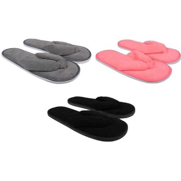 Tongs Chaussons en ponge femme lot de 3 Cdiscount Maison