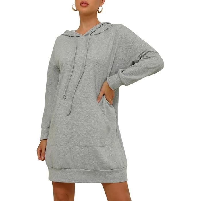 Robe Sweat Femme Sweat Long Capuche Hiver Sweat Capuche Long