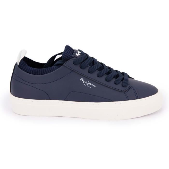 Baskets Homme PEPE JEANS Yogi Sock Navy Textile Lacets
