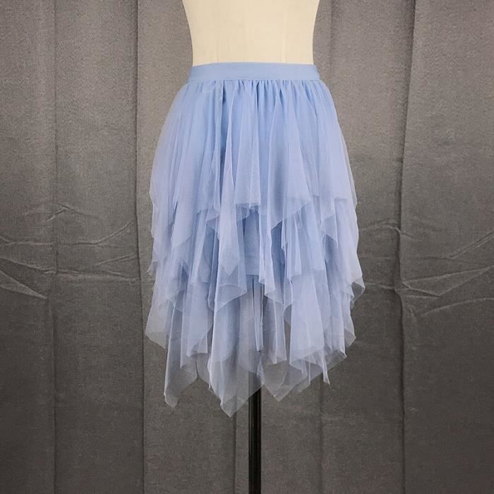 Jupe Longue Élastique Taille Femme Tulle Fée Maille Volantée Superposée