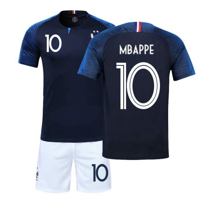 MBAPPE NO.10 Equipe de france 2 étoiles Jersey Maillots Foot et Shorts de football Enfant /Homme ...