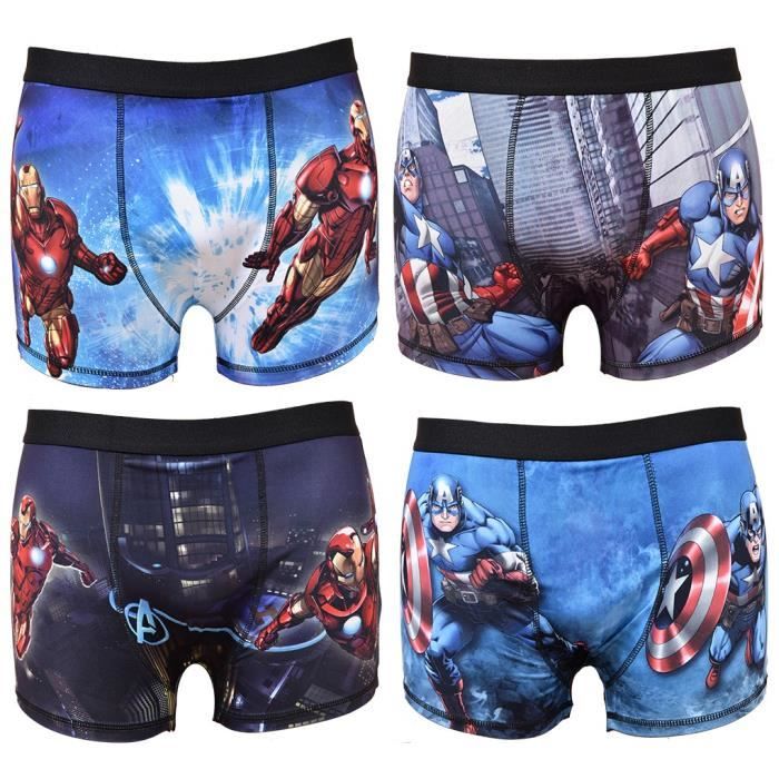 Boxer Marvel Avengers Homme Sous Vêtements Neuf S au XL Hulk Thor Iron Man Geek 