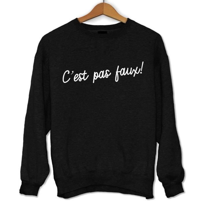 Sweat Unisex C Est Pas Faux Citation Humoristique Kaamelott Pour Les Fans De Perceval Cadeau Ideal Serie Tv Pull Drole Et Fu Noir Cdiscount Pret A Porter
