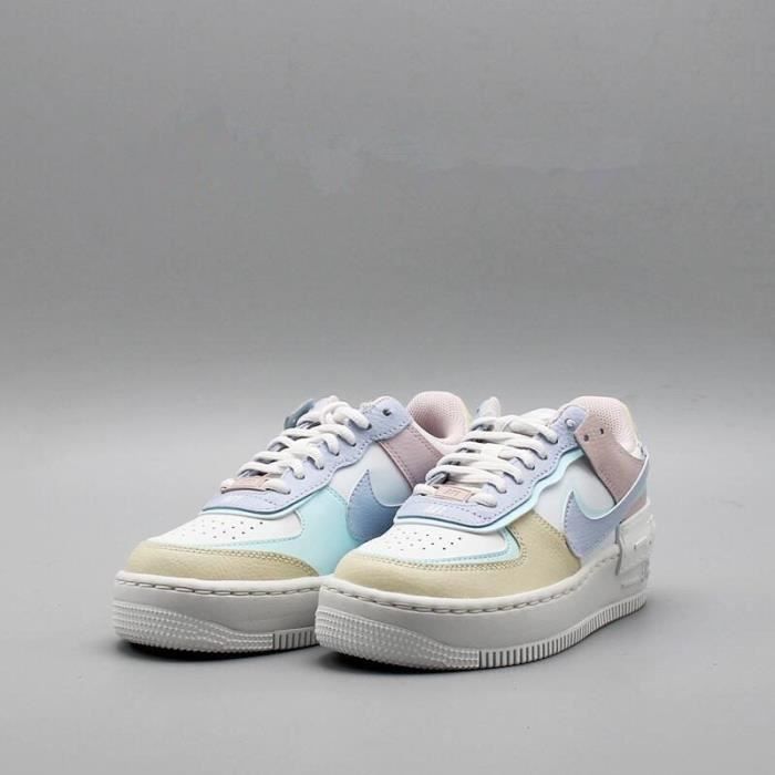 Air Force 1 Shadow AF1 Chaussures Baskets Airforce One pour Femme Blanc  Bleu Rose
