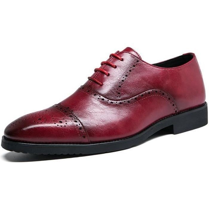 Chaussure homme rouge cuir top