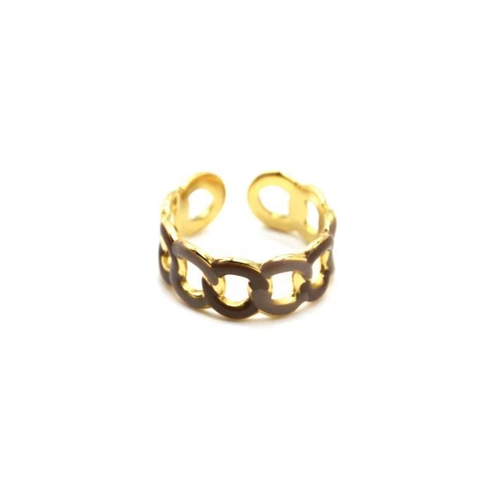Bague Anneau Acier Inox Plaqué Or Taille 57 (USA 8) - Mixte Chic Et Luxe | Bijou Neuf Avec étiquette
