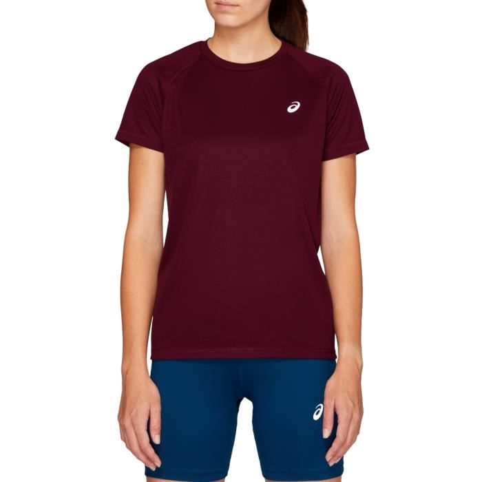 Asics t shirt femme online rouge