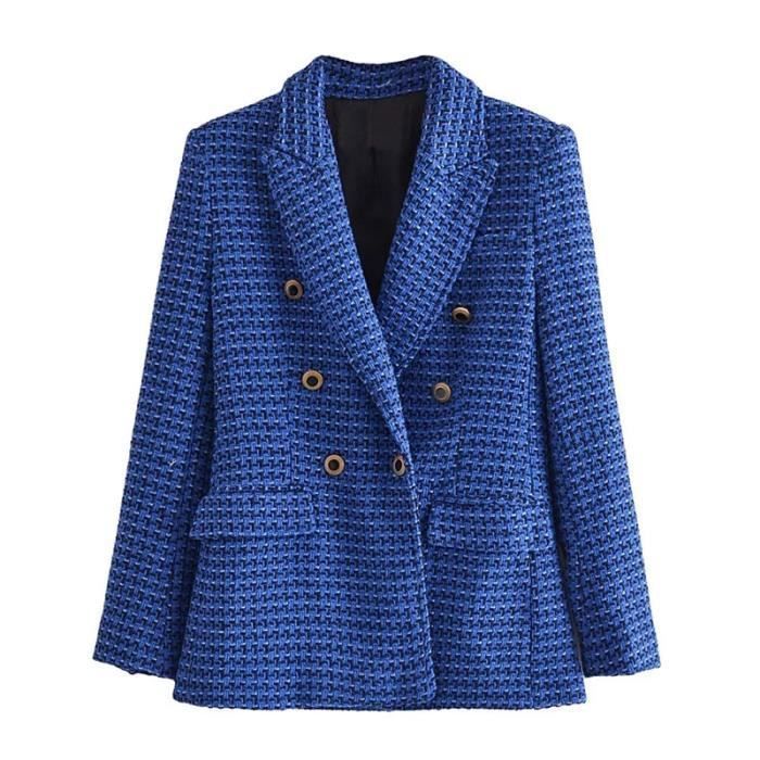 Veste tweed bleu 2025 zara