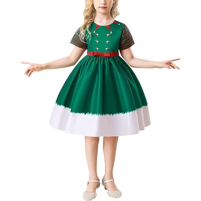 Robe de Noël Fille Manches Courtes Robe de Princesse Fille Ceremonie