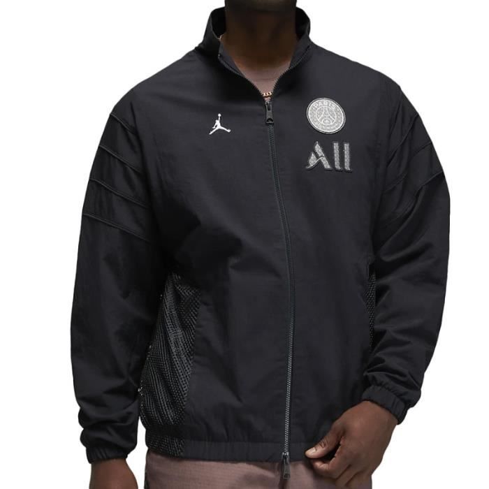 Veste de surv tement Nike PSG ANTHEM Homme Noir Col montant