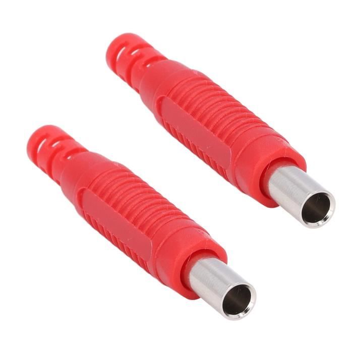 10 Connecteurs Banane Femelle-Femelle 4 Mm - Coupleurs Isolés PVC, Laiton Nickélé - Pour Instruments Électroniques - 6