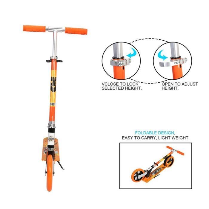 Trottinette Pliable Pour Enfant - Roues 205mm, Hauteur Réglable, Frein Arrière, Max 100kg