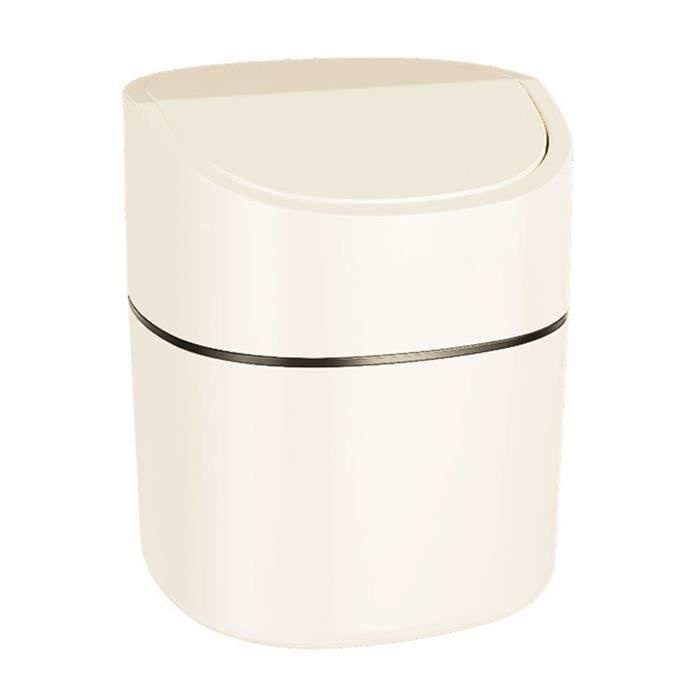 Mini Poubelle Avec Couvercle Pivotant - Design Compact Gris, Pour Bureau, Salle De Bain, Chambre, Cuisine - 2