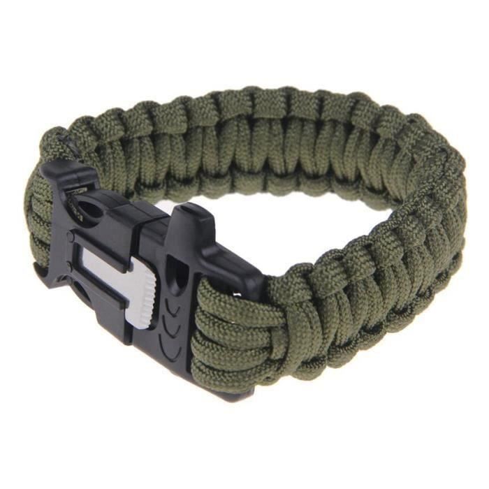 Bracelet de survie paracorde noir A10 Equipment - Bracelets et