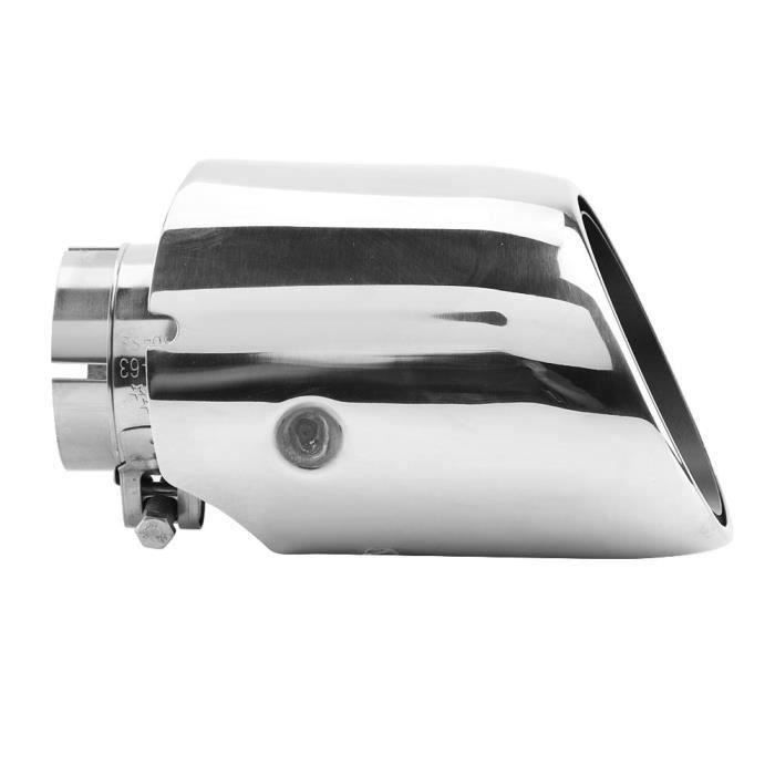 Embout De Silencieux D'Échappement 76x89mm En Acier Inoxydable - Tuyau Universel Brillant Pour Voiture