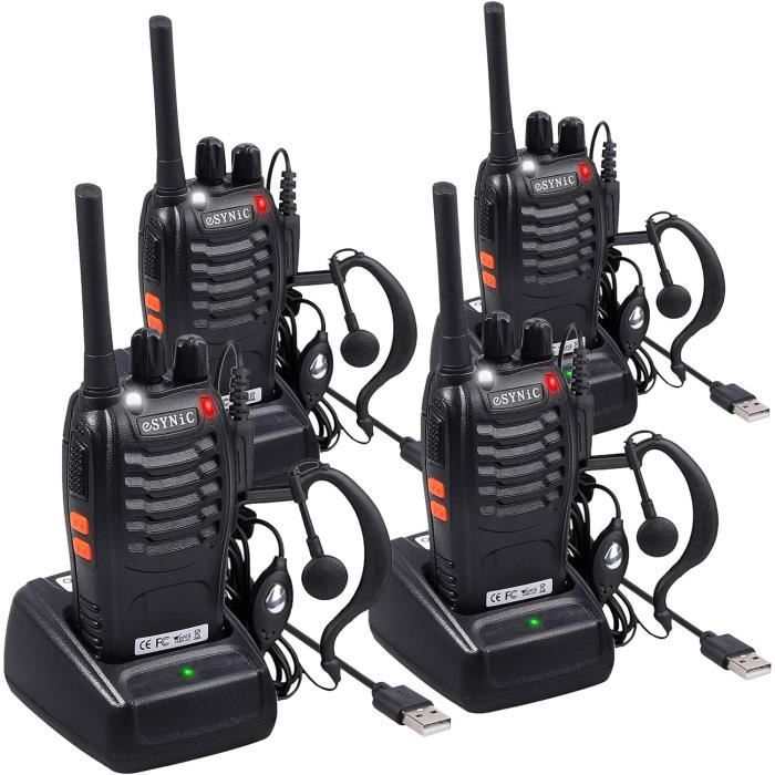 Rt668 Talkie Walkie, Pmr446 Sans Licence Radio Bidirectionnelle Rechargeable Avec Casque