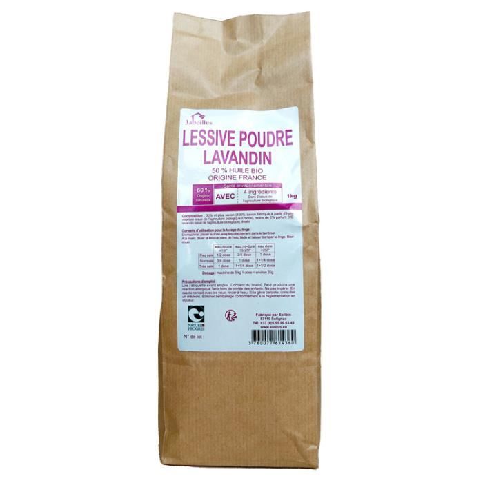 Lessive en poudre Bio parfum Lavandin 1 kg - 4 mois de lessive ...