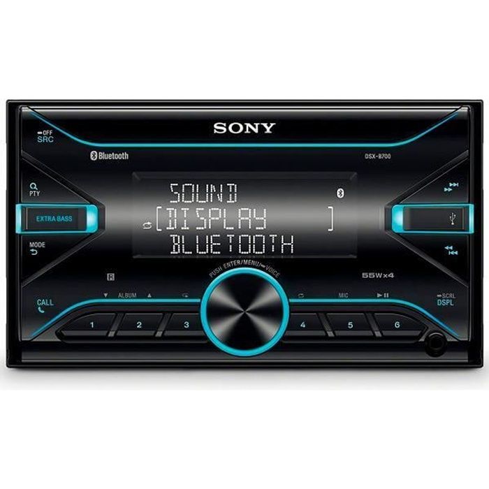 Récepteur multimédia de voiture SONY DSX-B700 finition noire, connectivité sans fil Bluetooth et NFC, commande vocale avec Siri Eyes