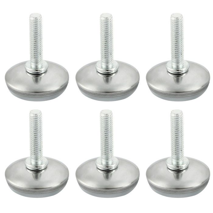 Patins pour meubles SOURCING MAP 6pcs Pieds Réglables Nivellement Patin Jambe Pied de Table Chaise Ajustables Protecteur M6 x 25mm