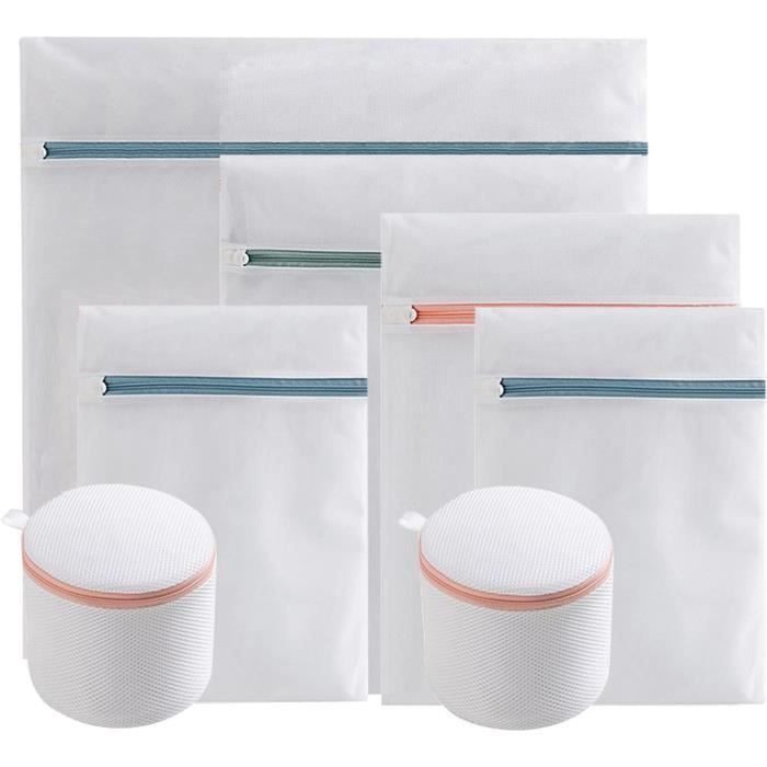 Lot De 2 Grands Filets De Lavage Pour Machine - Sac à Linge Protecteur 60x80cm - Pour Vêtements Délicats, Lingerie, Chaussures - 8