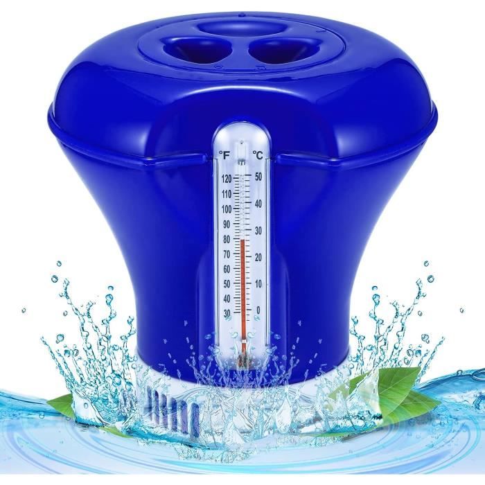 Distributeur Flottant Chlore Salangae - Avec Thermomètre Pour Piscine, 200g Capacité