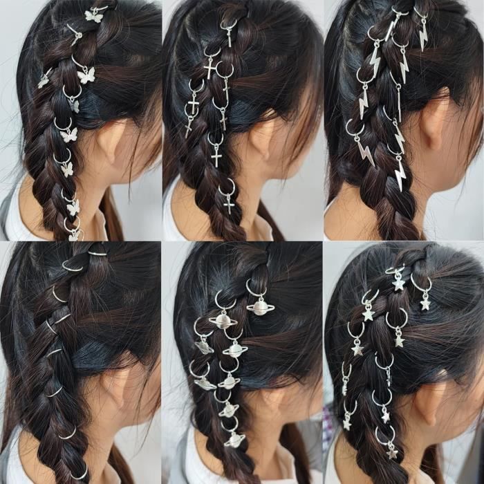 40 Pièces Bijoux Cheveux AMONENZ - Anneaux Dreadlocks Or Pour Festivals, Mariages Et Soirées