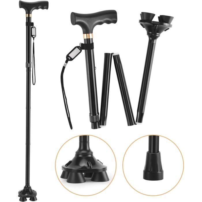 Canne pliante ergonomique mains sensibles arthrite réglable 85-95 cm | Couleur Senior