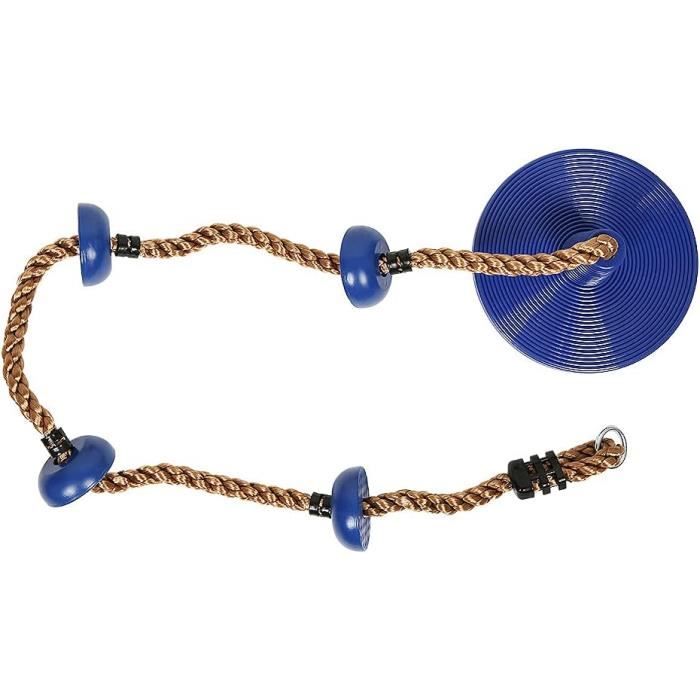 Balançoire En Corde Avec Disque Et Plateforme – Réglable, Résistante 54 Kg – Vert – Dès 3 Ans