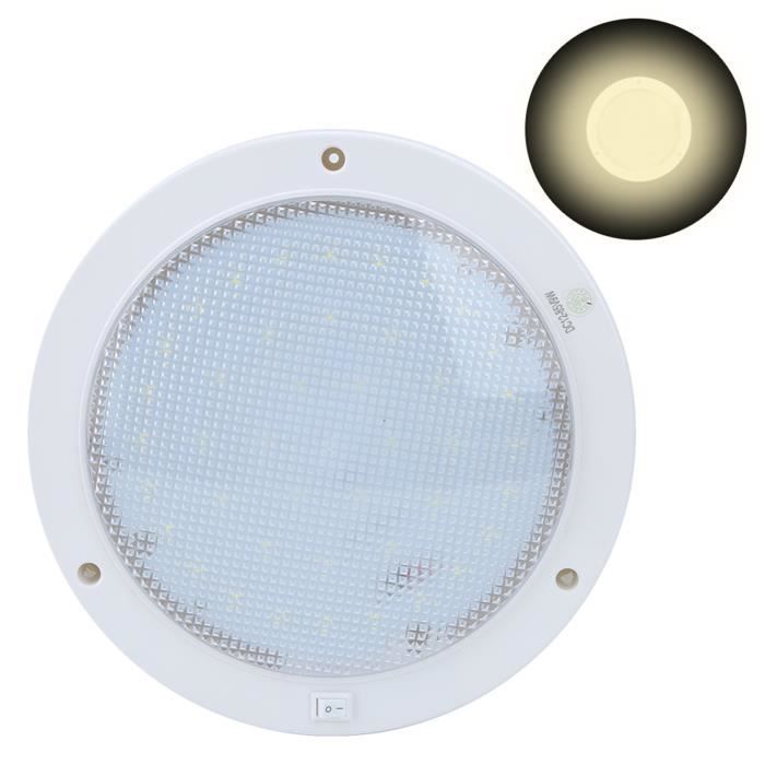 SURENHAP Plafonnier LED 42LEDs 12V 9W 840LM Plafonnier rond haute luminosité pour la maison de auto coffret Lumière blanche chaude