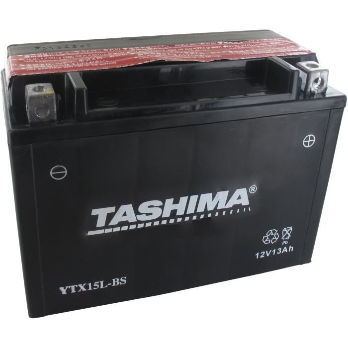 Tashima - Batterie moto YTX15L-BS /GTX15L-BS 12V 13Ah