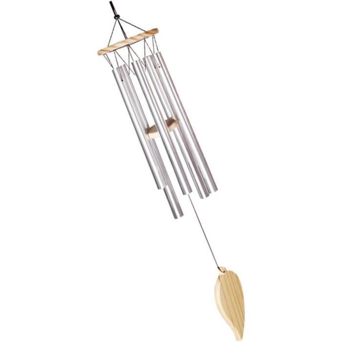 OLYCRAFT Carillon Éolien Chat & Papillon – Fer & Aluminium, 76 Cm, Son Doux & Apaisant, Décoration Jardin Extérieur