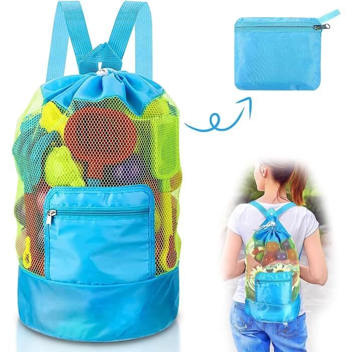 ZDNT Lot De 2 Sacs De Plage En Maille - Grand Sac Jouets Plage, Rangement Serviettes Et Jouets Enfants 45x45x30cm