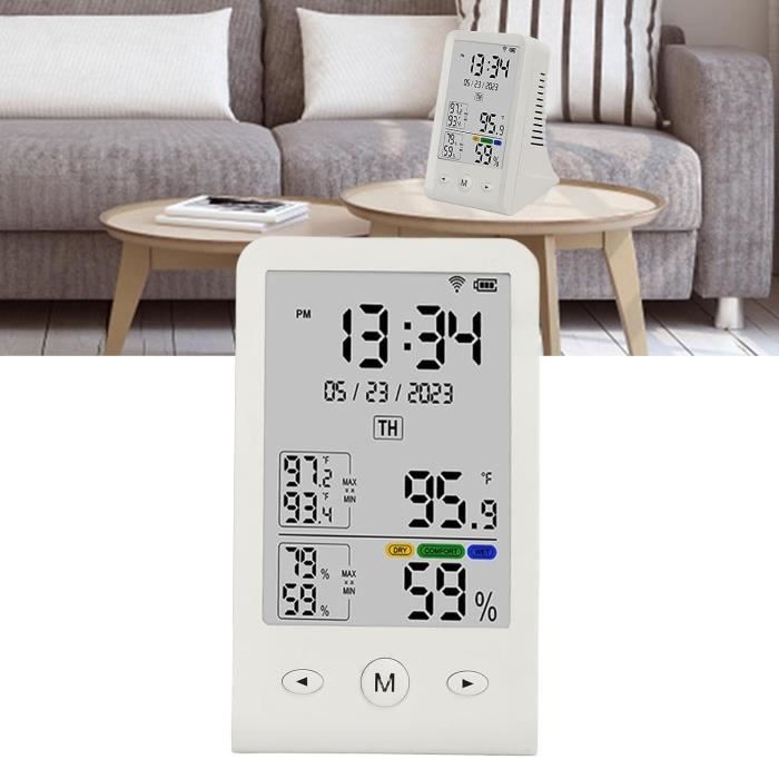 Lot De 4 Thermomètres Hygromètres Intérieurs LCD ESynic – Température, Humidité, Horloge, Alarme – Maison Bureau