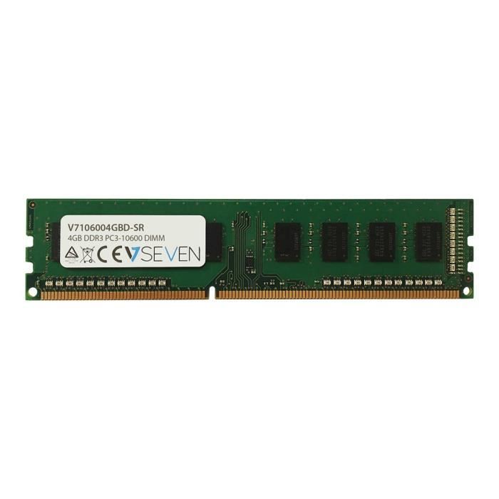 V7 Module de RAM - 4 Go (1 x 4 Go) - DDR3-1333/PC3-10600 DDR3 SDRAM - CL9 - 1,50 V - Non-ECC - Non bufferisé - 240 Aiguilles