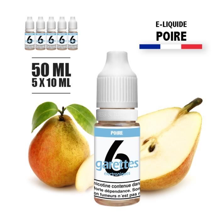 E-liquide 50ML saveur POIRE avec 6MG de nicotine (e-liquide id : PROD1228)  - (5x10ML)