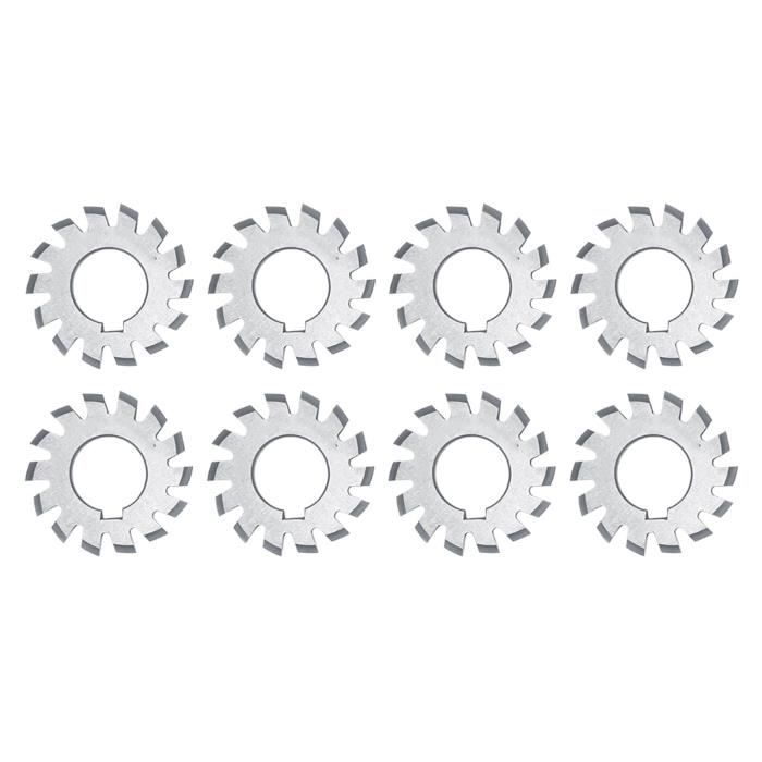 Lot De 8 Fraises à Engrenages En Acier Rapide 20° - Outils De Précision Pour Fraisage Industriel M1.5