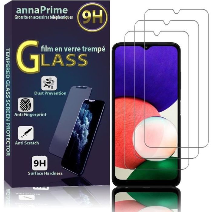 Samsung Galaxy A22 4G - Pack 2 films en verre trempé protection écran +  coque