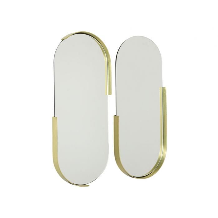 Get Wallpaper Lot De 2 Miroirs Art Deco Enid L21 X H51 Cm Metal Laiton For Android Free
