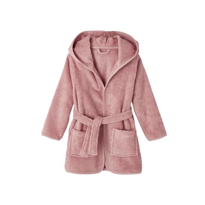 Taille 12 Ans Peignoir De Bain Enfant Vertbaudet - Capuche Et Poches - Vieux Rose - Peignoir Coton éponge