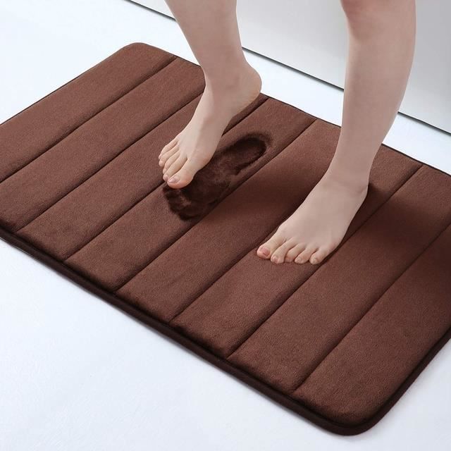 Tapis De Bain Antidérapant YISUMEI 43x61cm - Motif Tête De Mort, Super Absorbant, Dos Caoutchouc