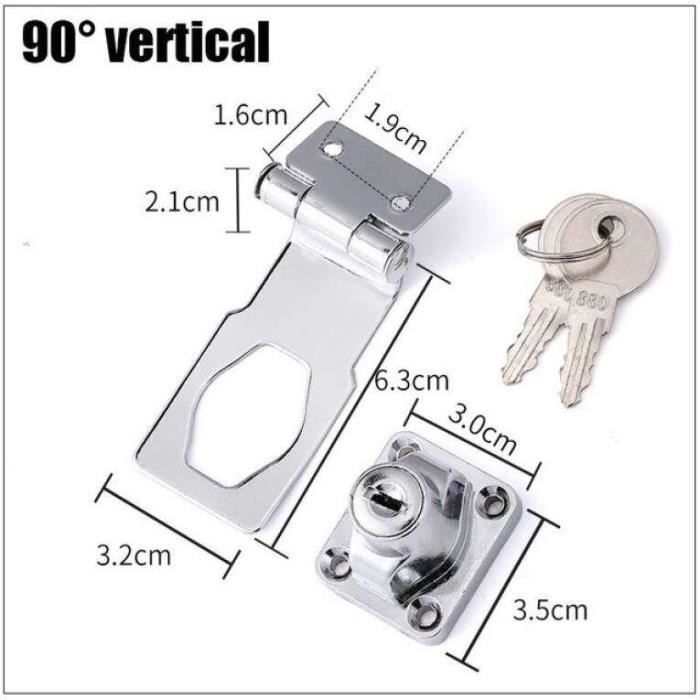 PJW09686BLOQUE PORTE,Loquet de sécurité autobloquant en acier inoxydable, verrouillage à